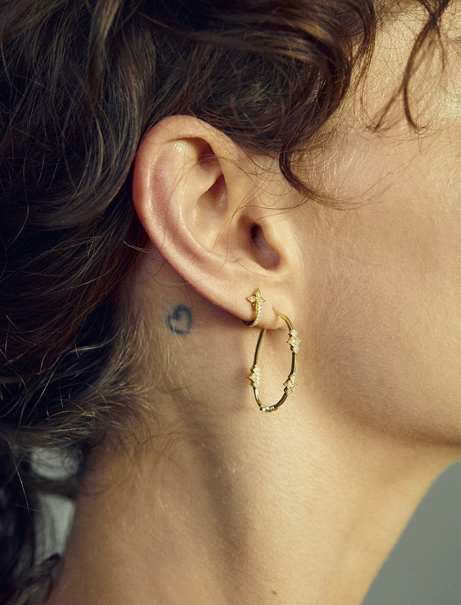 Boucles D'oreilles Créoles Dorées - Marque Somini - Neuf Avec étiquettes
