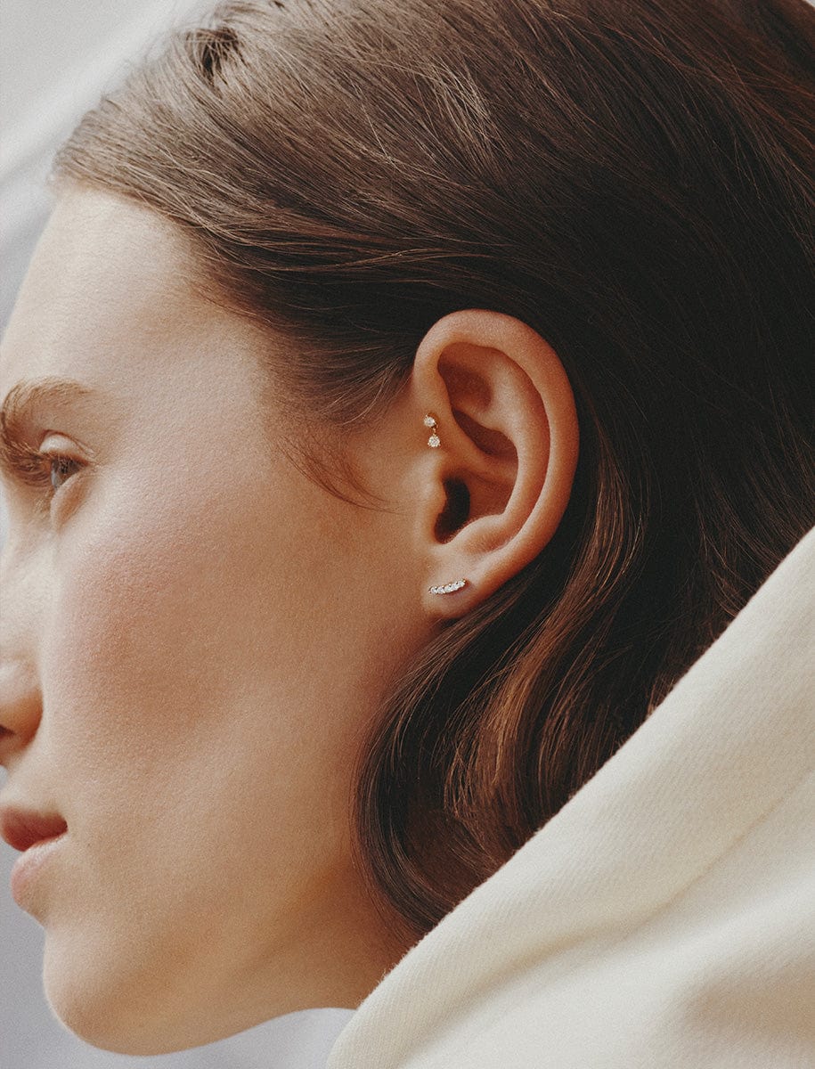 Céleste piercing or rose et diamants stone paris – | par Marie Poniatowski