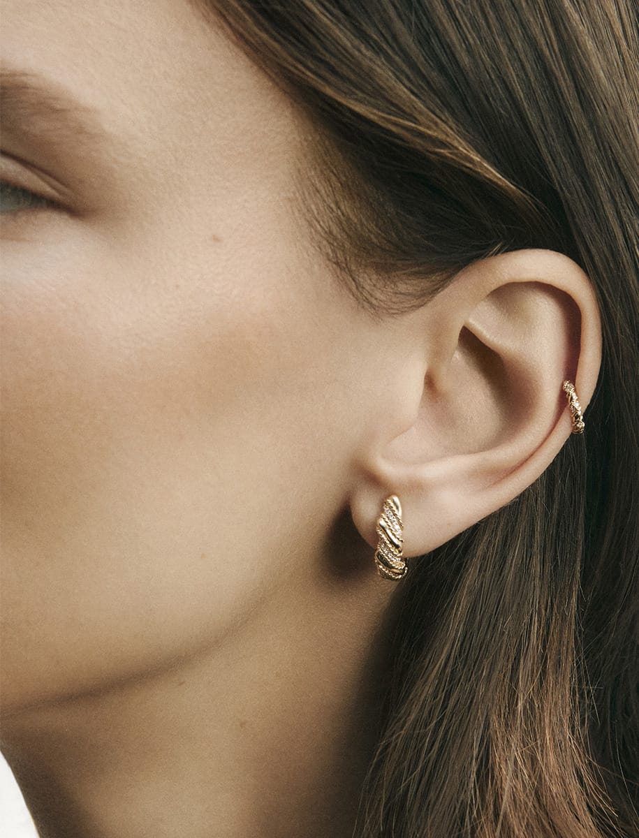 Boucles d'oreilles Twist Or et diamants