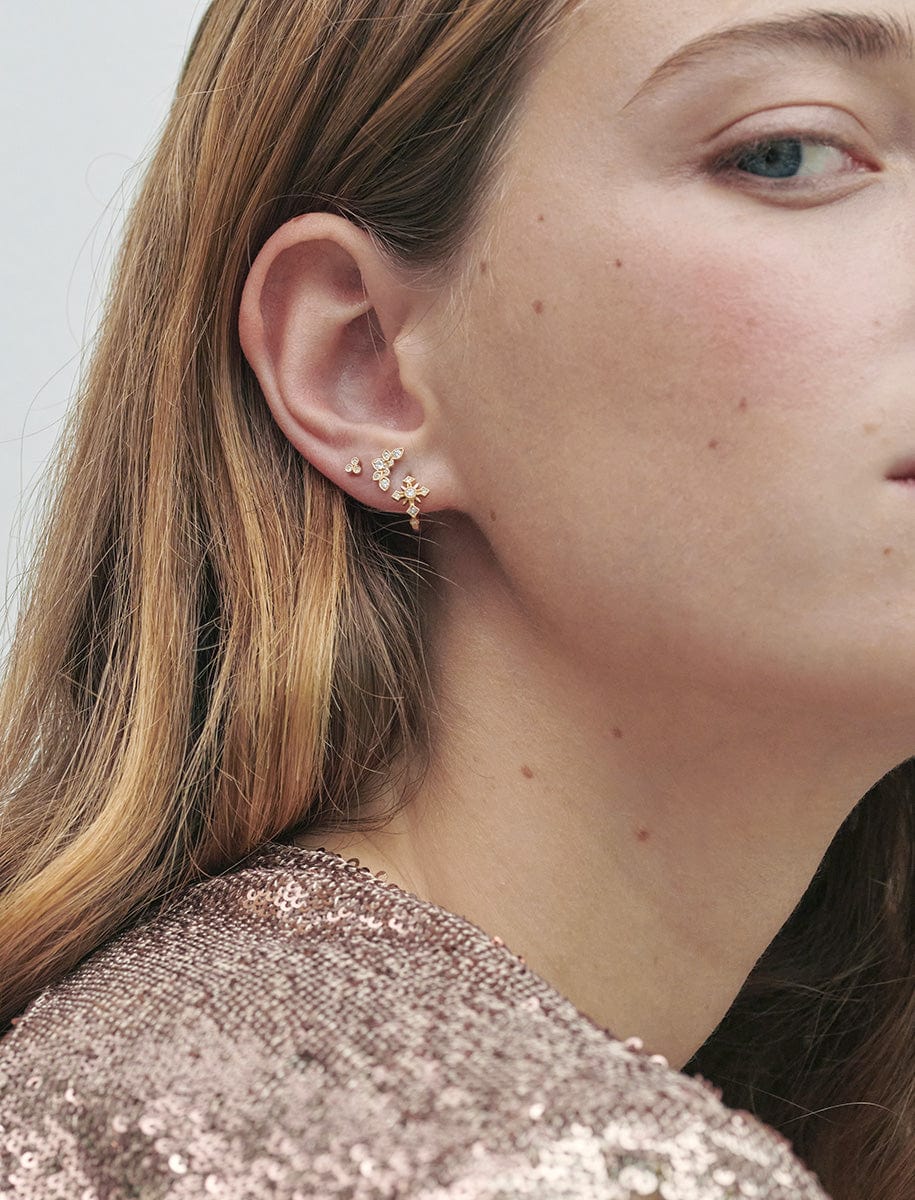 Piercing Nombril Plaqué Or 14k Avec Diamant Simulé 1,65 Ct - Argent 925 - Taille 14G