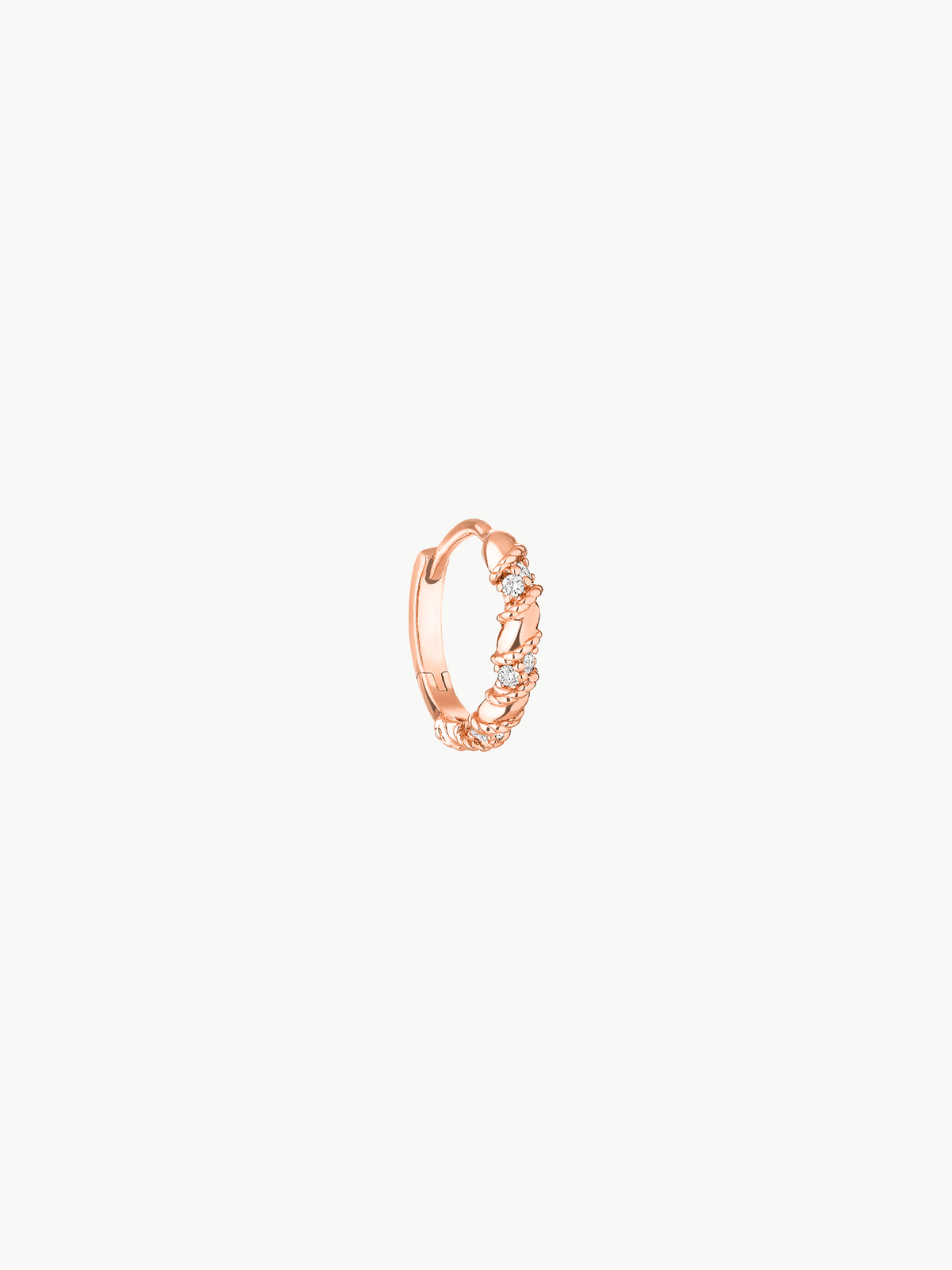Boucle unique Twist Mini créole Or et diamants