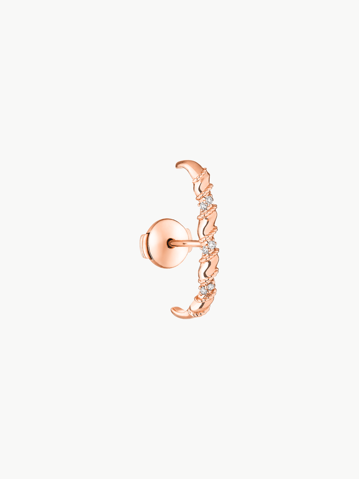 Boucle unique Twist Or et diamants