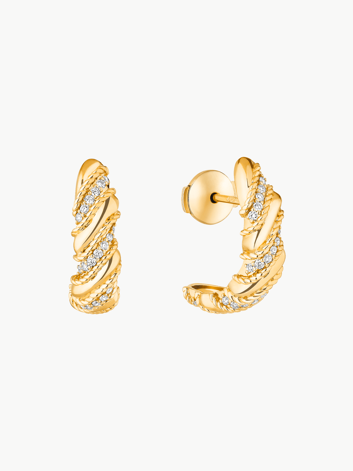 Boucles d'oreilles Twist Or et diamants