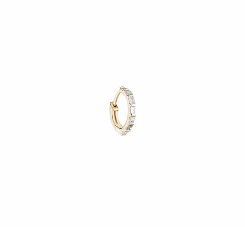 Baguette Gold and diamonds tiny hoop