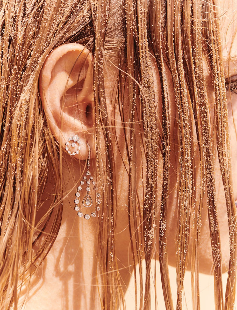Boucles D'Oreilles Vintage - Chrome Et Aggloméré - Modèle 1829 - Occasion (État Neuf)