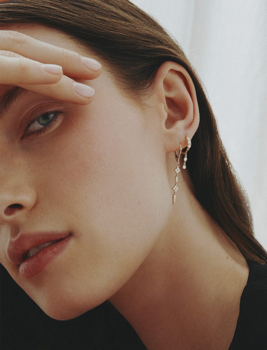 Boucle unique Babylone Mini créole or et diamants