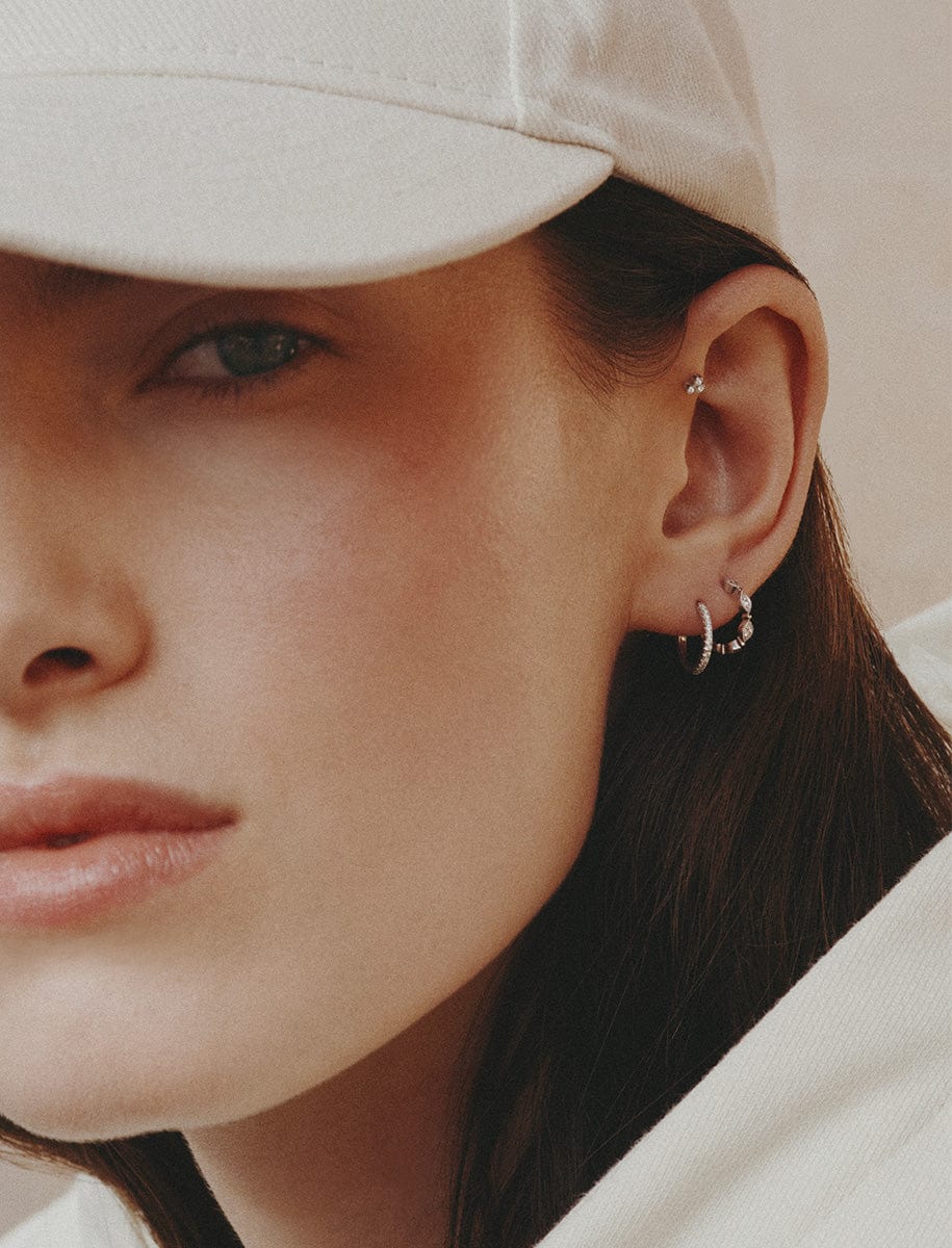 Pavée Gold and diamonds piercing