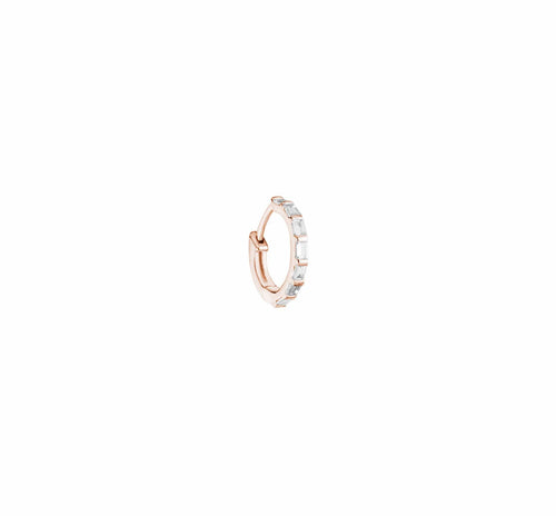 Baguette Gold and diamonds tiny hoop