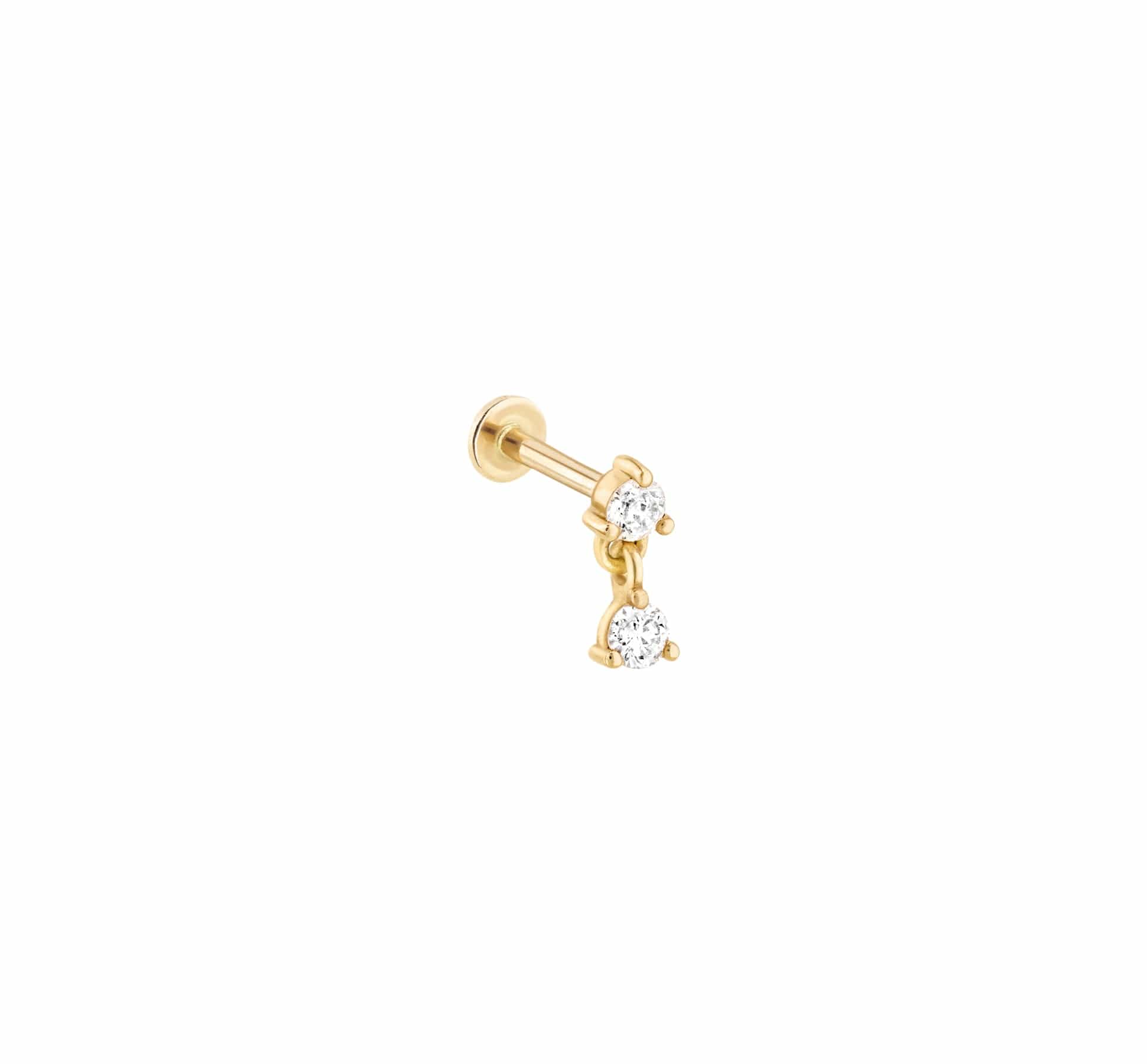 Infinity Gold and diamonds piercing