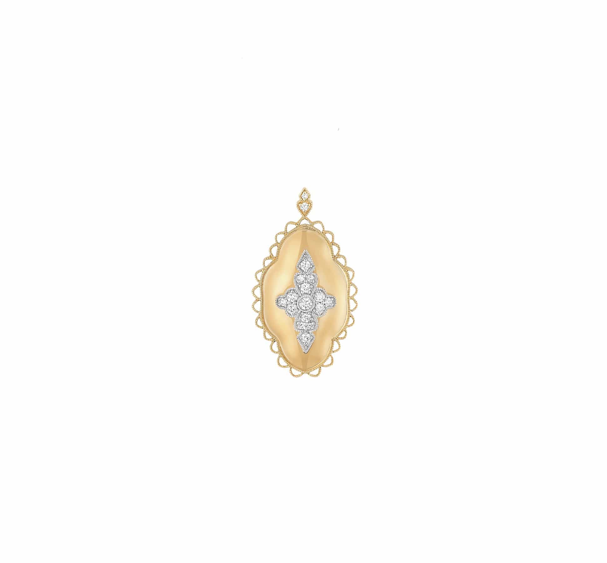 Jade Gold and diamonds pendant