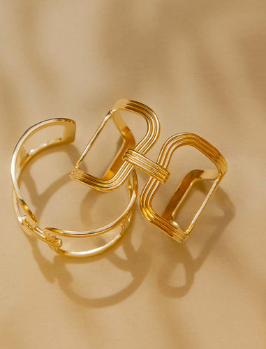 Organica Golden brass with fine gold bracelet