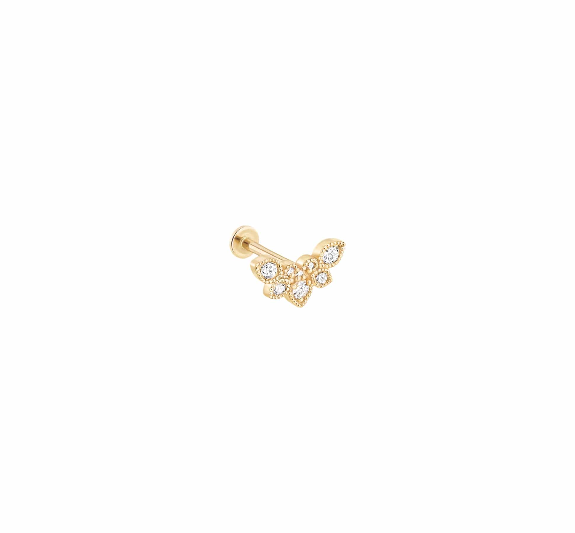 Nude Gold and diamonds piercing