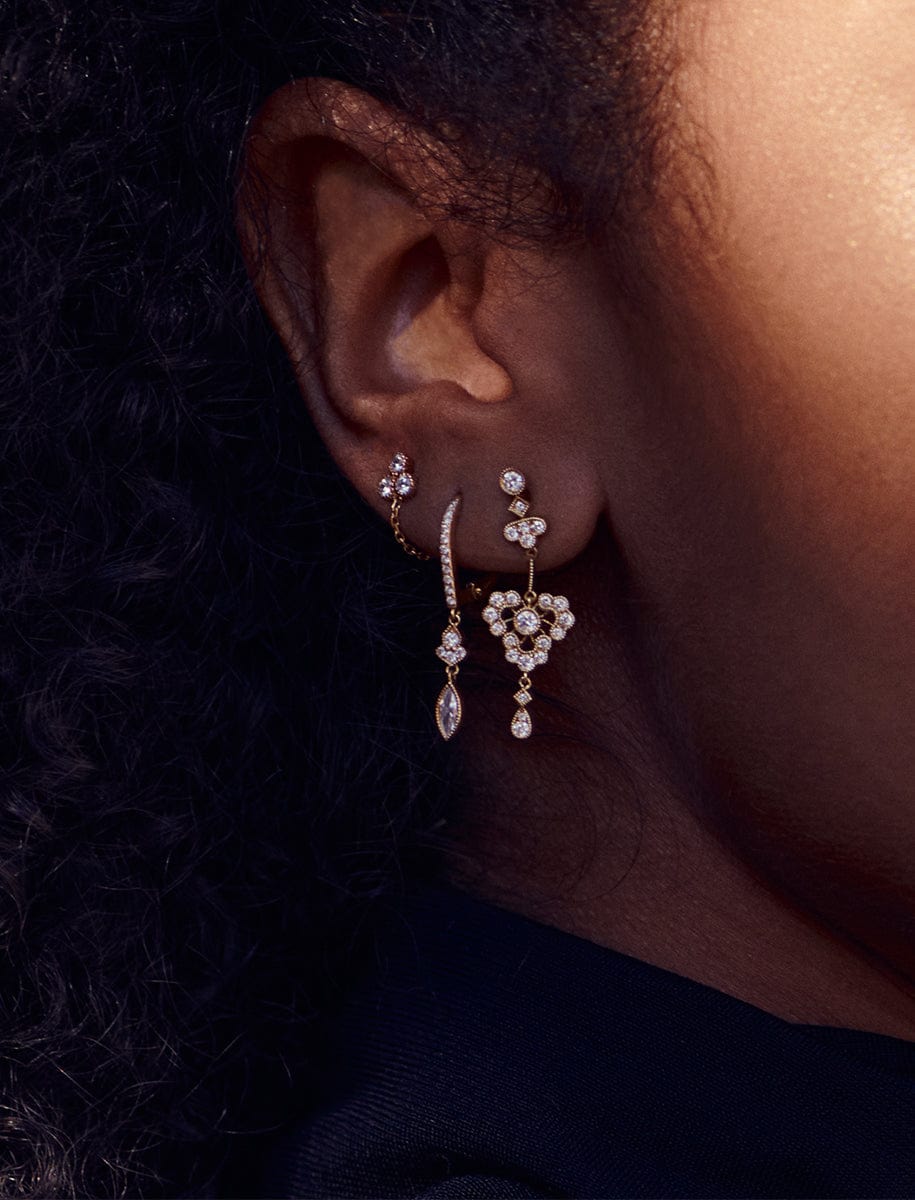 Boucles d'oreilles Marie-Antoinette Or et diamants